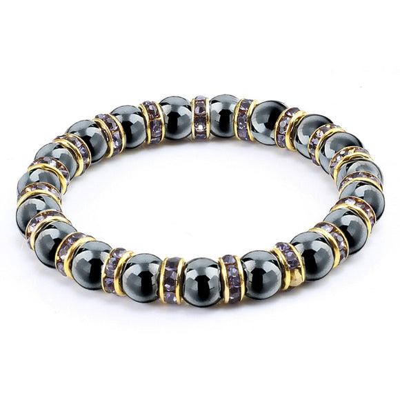 Black Scrub Round Beads Bracelets Unisex