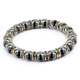Black Scrub Round Beads Bracelets Unisex