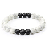 Natural Stone White&Black Yoga Bracelet for Men