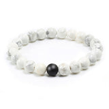 Natural Stone White&Black Yoga Bracelet for Men