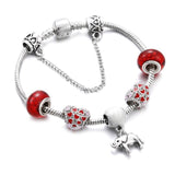 Pink Crystal Charm Bracelets for Women