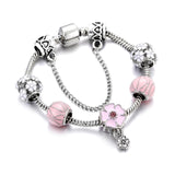 Pink Crystal Charm Bracelets for Women