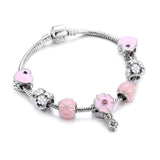 Pink Crystal Charm Bracelets for Women